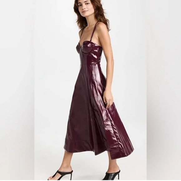 STAUD Abstract Midi Dress Size 8 - Picture 3 of 13